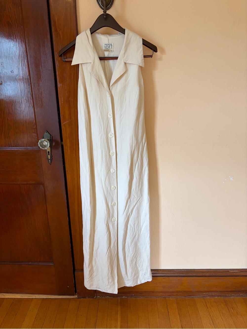 Ann Taylor Loft cream linen dress